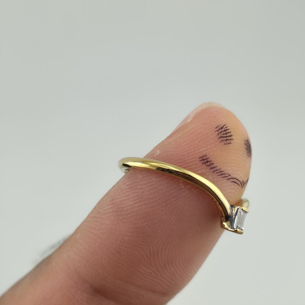 Avon 14K Gold Plated Over 925 Sterling Silver Swarovski Cz Peak Ring Size 8 New - Picture 4 of 16